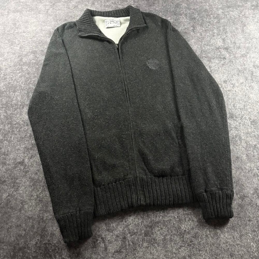 Levi’s Men’s XL Charcoal Full Zip Knit Sweater Cotton Wool Blend Red Tab